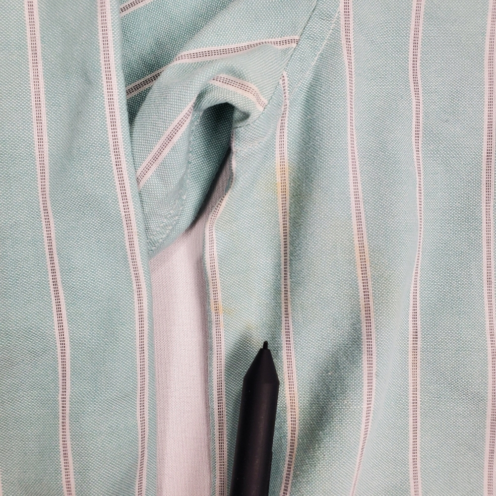 Burberrys of London Men's Verticle Stripe Button Up Shirt SZ 42 Made in France - Picture 6 of 16